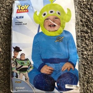 Toy Story Pizza Planet Alien Costume Disney Baby Blue Green 0-6 months